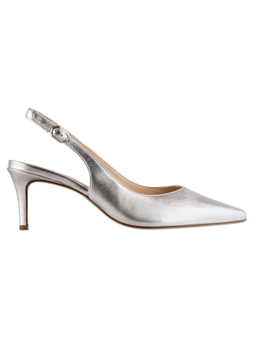 Högl Leder-Slingpumps in Silber