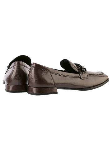 Högl Skórzane slippersy "Lesley" w kolorze brązowym