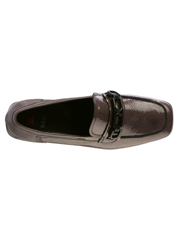 Högl Skórzane slippersy "Lesley" w kolorze brązowym