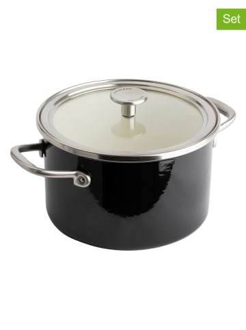 KitchenAid 2tlg. Set: Topf "Core Enamel" in Schwarz - Ø 24 cm