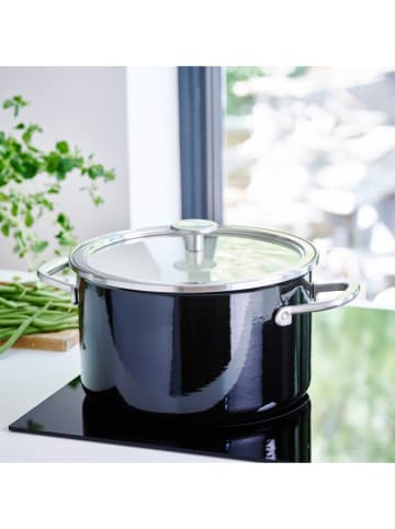 KitchenAid 2tlg. Set: Topf "Core Enamel" in Schwarz - Ø 24 cm