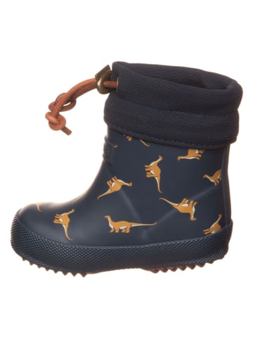 bisgaard Gummistiefel in Dunkelblau/ Hellbraun