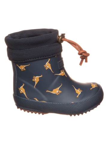 bisgaard Gummistiefel in Dunkelblau/ Hellbraun