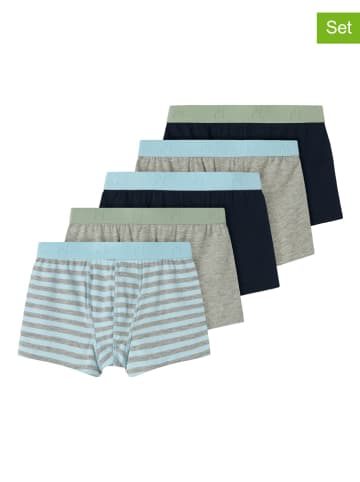 name it 5er-Set: Boxershorts "Boxer" in Grau/ Hellblau/ Dunkelblau
