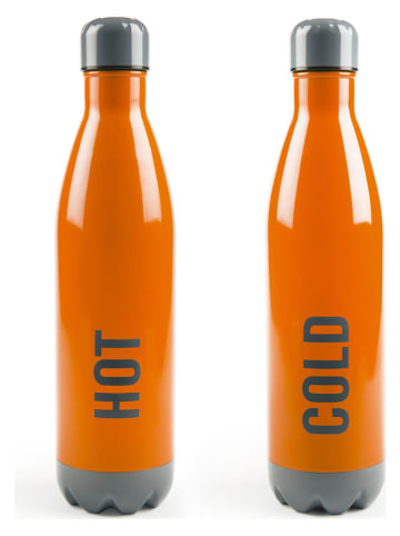 Trendy Kitchen by EXCÉLSA Butelka termiczna "Hot/Cold" w kolorze pomarańczowo-szarym - 750 ml
