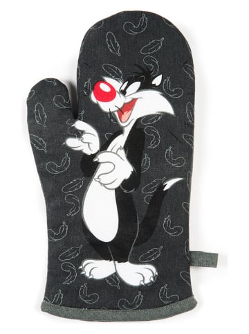 Trendy Kitchen by EXCÉLSA Rękawica kuchenna "Looney Tunes Sylvester" w kolorze czarno-szarym - 32 x 18 cm