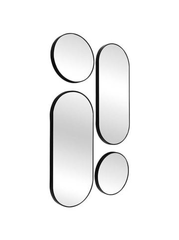 Rétro Chic 4er-Set: Wandspiegel "Versa" in Schwarz