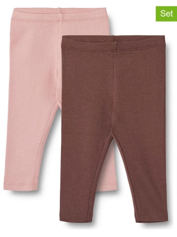 Wheat 2er-Set: Leggings "Maddy" in Rosa/ Braun