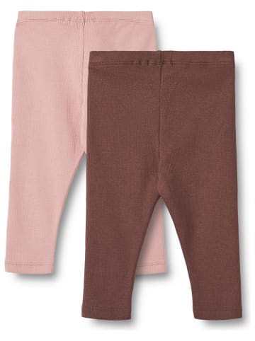 Wheat 2er-Set: Leggings "Maddy" in Rosa/ Braun