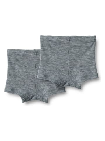 Wheat 2-delige set: wollen boxershorts "Avalon" grijs