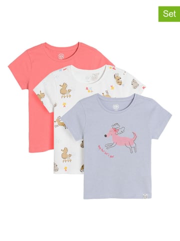 COOL CLUB 3-delige set: shirts roze/lichtblauw/wit