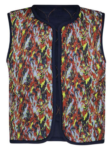 B.Nosy Doorgestikte bodywarmer "Ginny" donkerblauw/bruin/geel