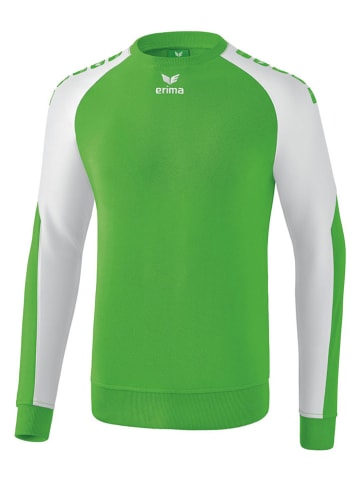 erima Sweatshirt "Essential 5-C" in Grün/ Weiß
