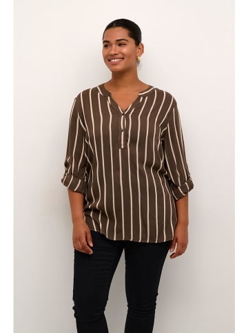 Kaffe Bluse "Sida" in Braun/ Weiß