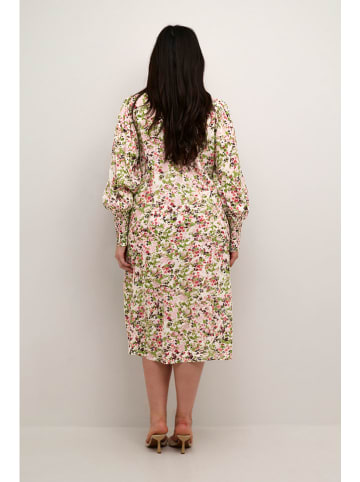 Kaffe Kleid "Dry" in Creme/ Hellgrün/ Rosa
