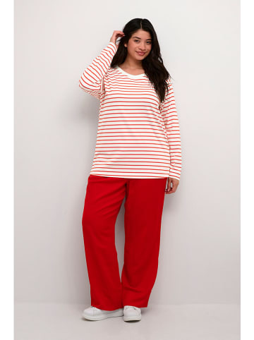 Kaffe Longsleeve "Winni" wit/rood