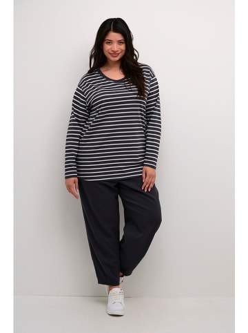Kaffe Longsleeve "Winni" in Anthrazit/ Weiß