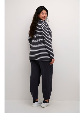 Kaffe Longsleeve "Winni" in Anthrazit/ Weiß