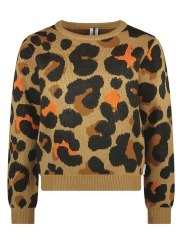 B.Nosy Pullover "Kris" in Hellbraun/ Schwarz/ Orange