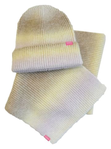 B.Nosy 2-delige set: muts & sjaal "Abbey" beige/grijs