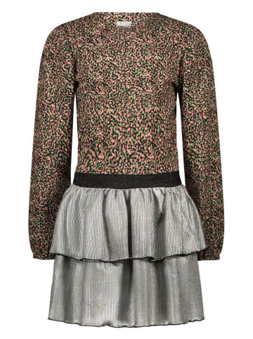 B.Nosy Jurk "Daisy" grijs/beige/zwart