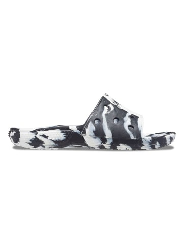 Crocs Pantoletten "Classic Marbled" in Schwarz/ Weiß