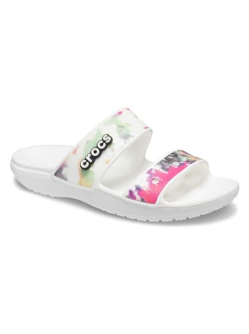Crocs Klapki "Classic TieDye" w kolorze białym ze wzorem