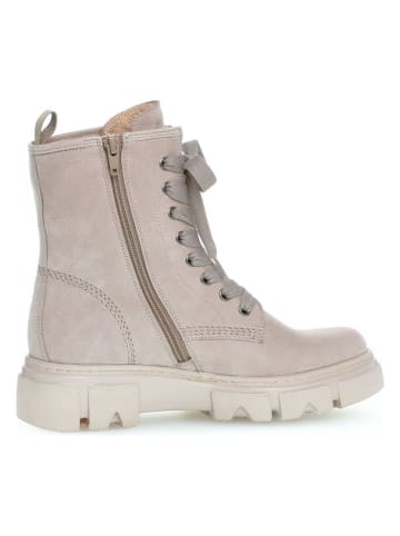 Gabor Leder-Boots in Beige/ Grau