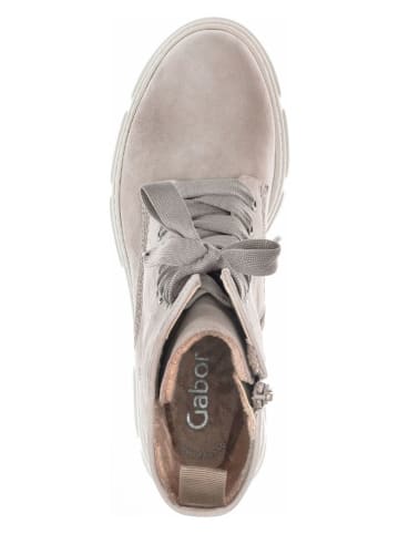 Gabor Leder-Boots in Beige/ Grau