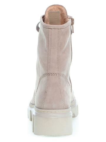 Gabor Leder-Boots in Beige/ Grau