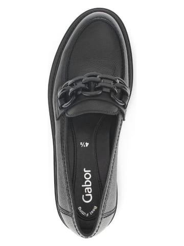 Gabor Leren mocassins zwart