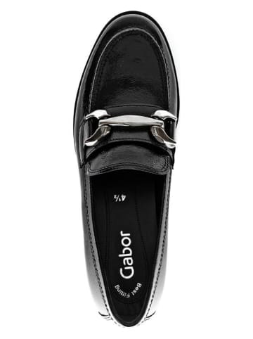 Gabor Leren mocassins zwart