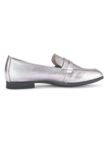 Gabor Leder-Mokassins in Silber