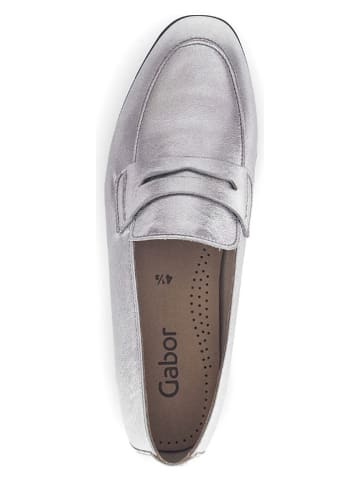 Gabor Leren mocassins zilver/zilverkleurig