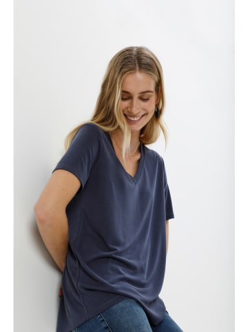SAINT TROPEZ Shirt "Soaked in Luxury" donkerblauw
