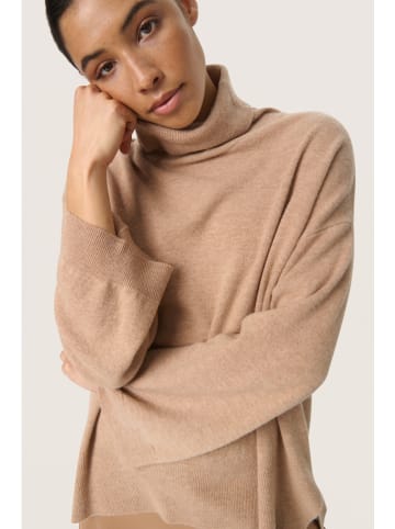 Soaked in Luxury Woll-Rollkragenpullover "Soaked in Luxury" in Hellbraun