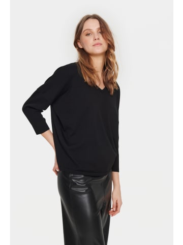 SAINT TROPEZ Sweter "Saint Tropez" w kolorze czarnym