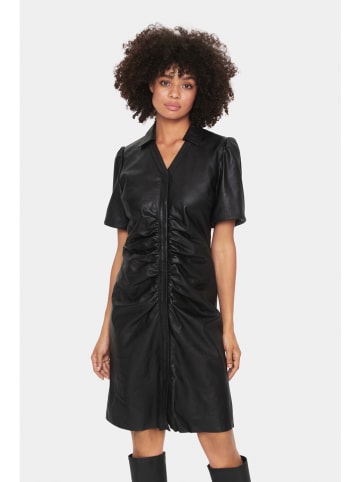 SAINT TROPEZ Leder-Kleid "Saint Tropez" in Schwarz