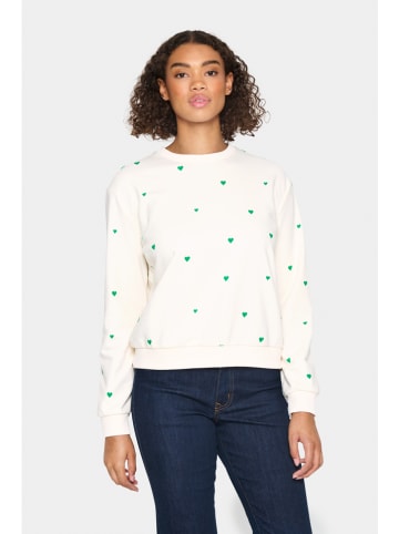 SAINT TROPEZ Sweter "Saint Tropez" w kolorze białym