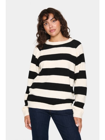 SAINT TROPEZ Pullover "Saint Tropez" in Schwarz/ Weiß