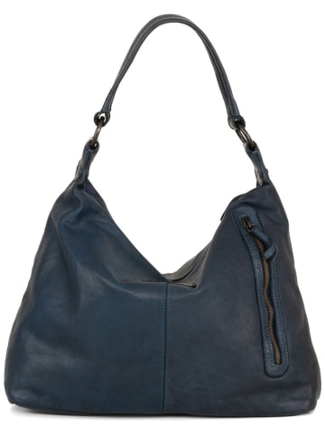 Just B Different Leder-Schultertasche "Albareto" in Dunkelblau - (B)35 x (H)30 x (T)10 cm