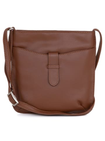 Just B Different Leder-Umhängetasche "Castiadas" in Hellbraun - (B)18 x (H)20 x (T)5 cm