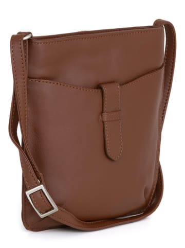 Just B Different Leren schoudertas "Castiadas" lichtbruin - (B)18 x (H)20 x (D)5 cm