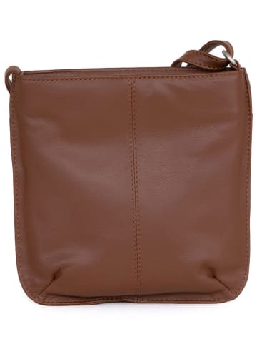 Just B Different Leder-Umhängetasche "Castiadas" in Hellbraun - (B)18 x (H)20 x (T)5 cm