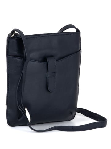 Just B Different Leder-Umhängetasche "Castiadas" in Dunkelblau - (B)18 x (H)20 x (T)5 cm