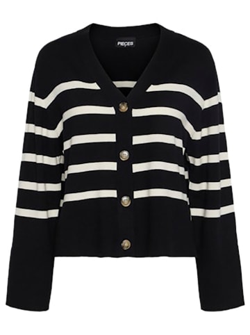 Pieces Cardigan in Schwarz/ Weiß