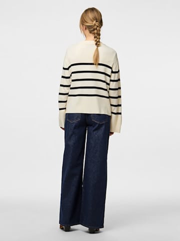 Pieces Cardigan in Creme/ Schwarz
