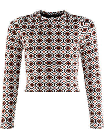 Blue Effect Longsleeve in Weiß/ Rot