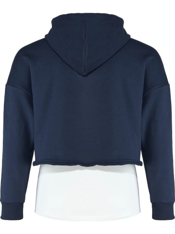 Blue Effect Hoodie met top donkerblauw/wit