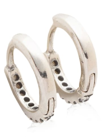 Pandora Silber-Creolen mit Edelsteinen